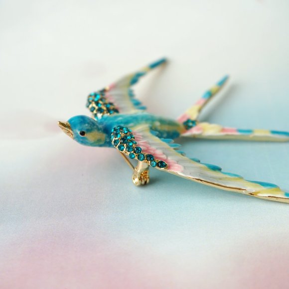 NWT Bill skinner blue swallow brooch - Picture 5 of 7
